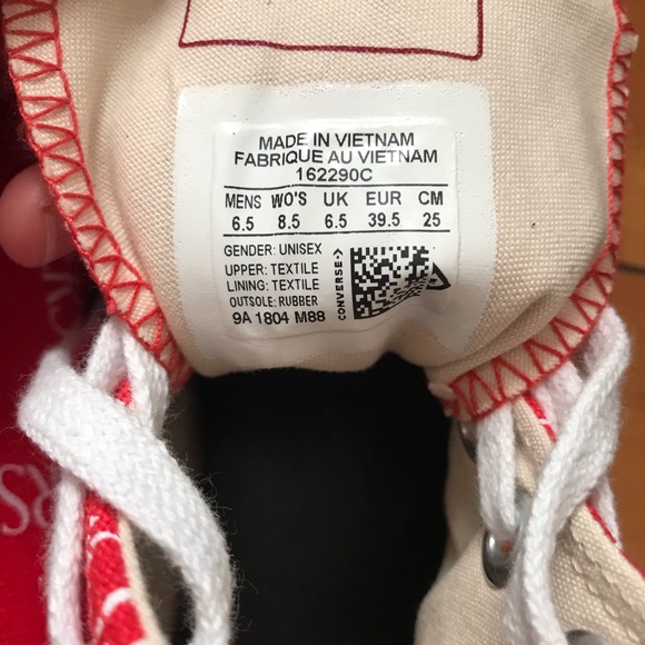 JW Anderson red logo grid chuck taylor converse - Picture 3 of 5